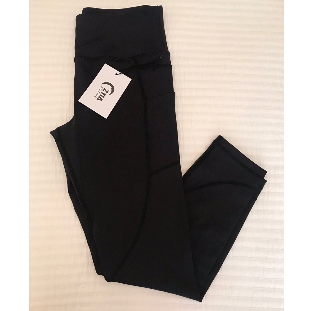 Zyia Black Pocket Light n Tight Hi-Rise Leggings